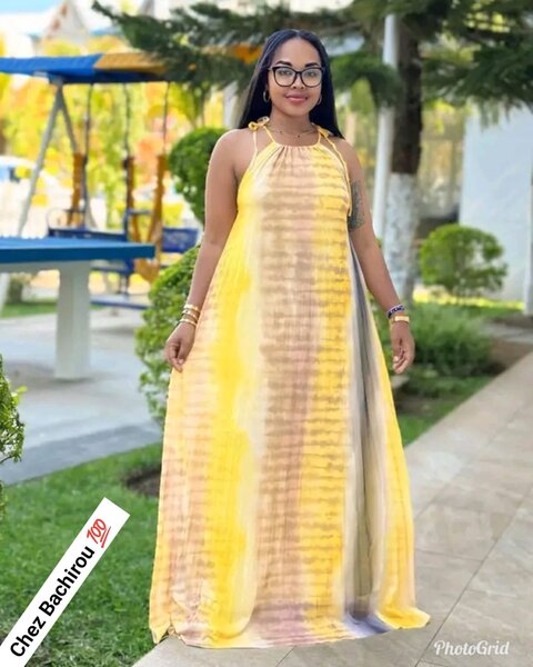 Robe longue estivale tie-dye