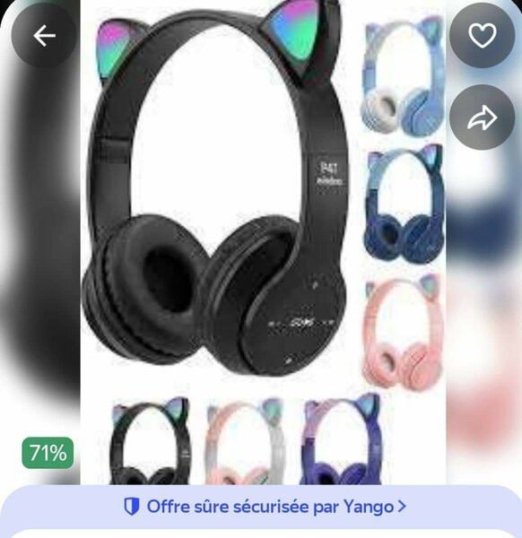 Casque Bluetooth Oreilles de Chat
