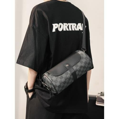 Sac banane noir damier Cuir