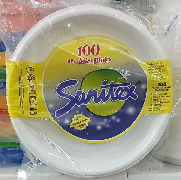 Assiettes Plates Jetables Sanitex
