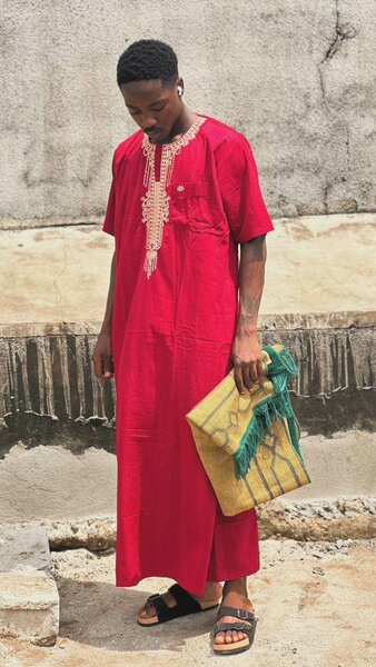 Chemise africaine rouge pour homme