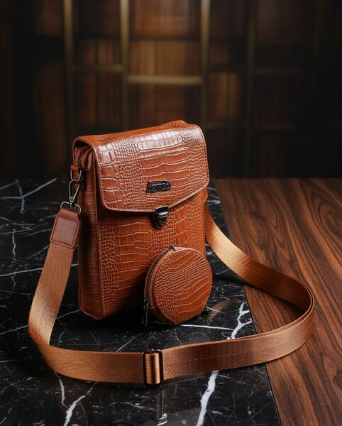 Sac à bandoulière en cuir marron