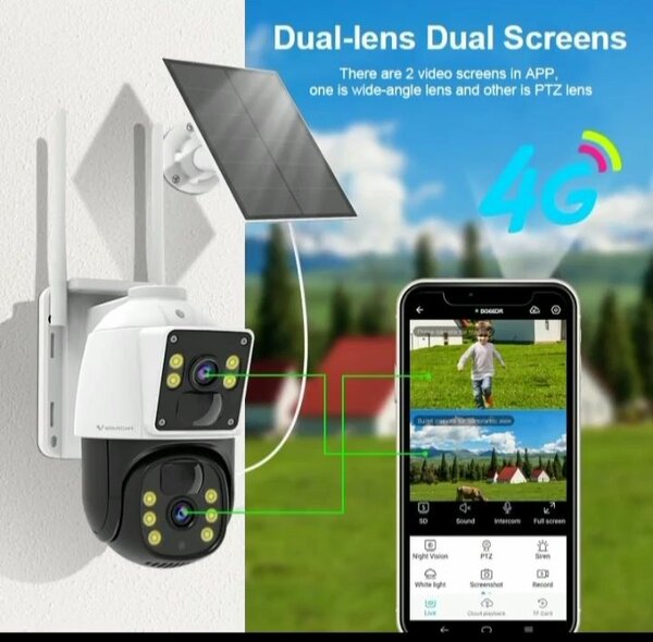 4G sim card solar security camera