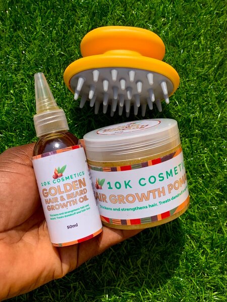 Anti-dandruff hair growth oil & pomade + scalp brush combo