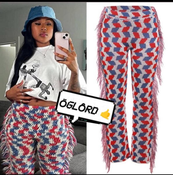 Pantalon tricoté bohème coloré