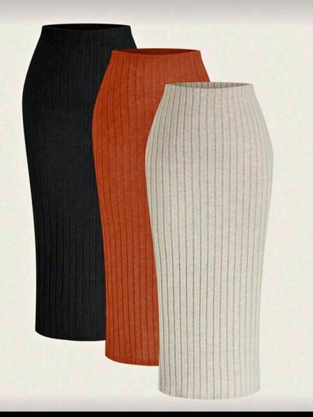 Jupe longue en tricot pour femmes