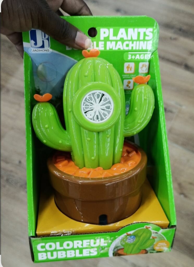 Machine à bulles cactus colorée