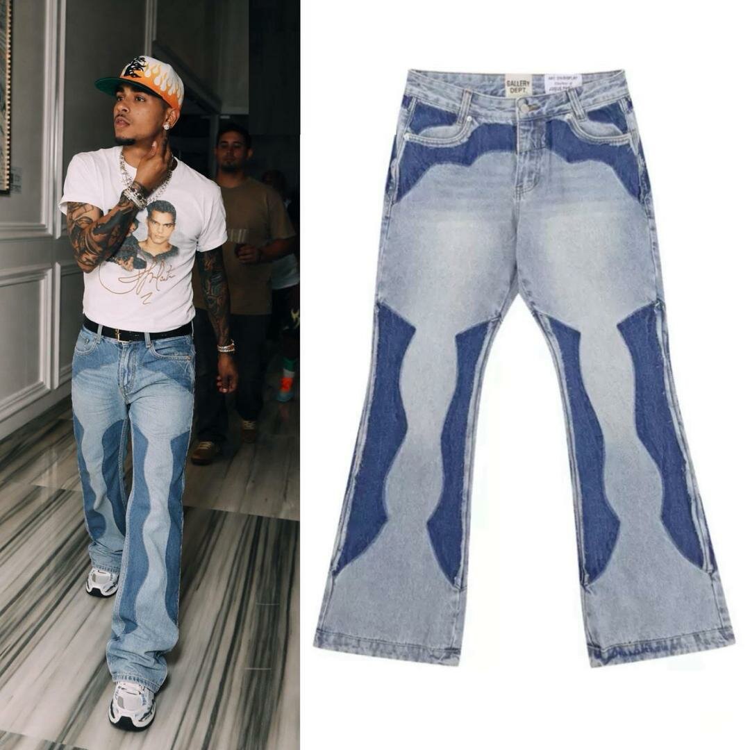 Jean ample brodé homme