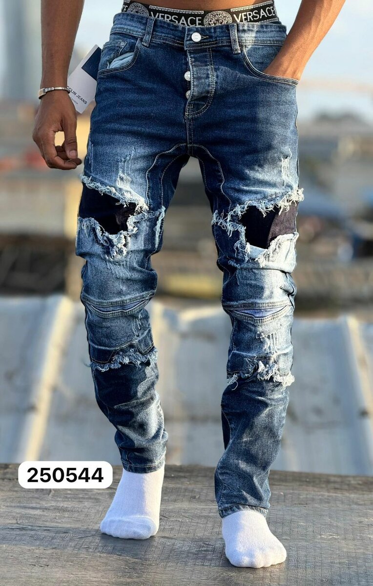 Jeans délavés stylés pour hommes
