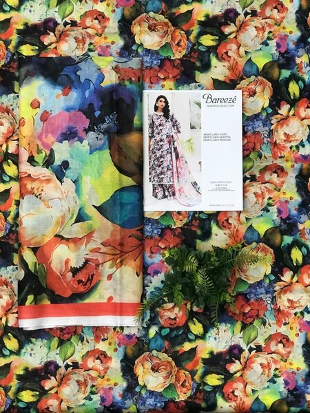 Printed lawn suit