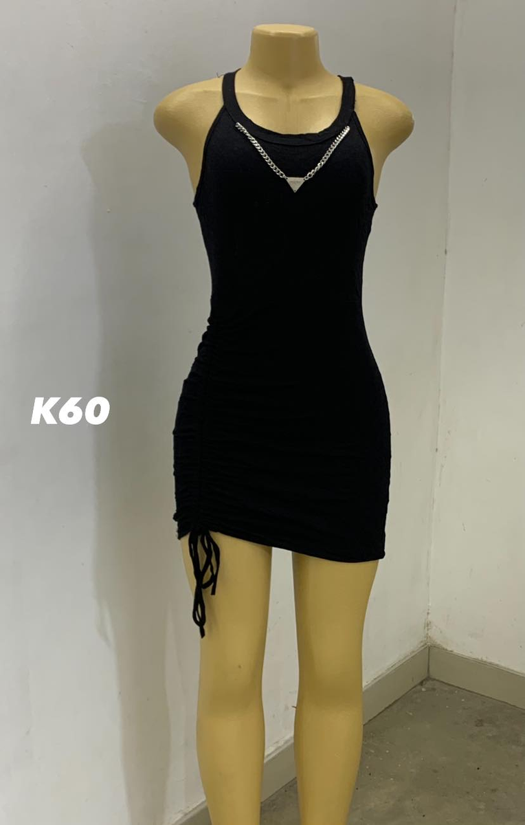 Tight striped black dress