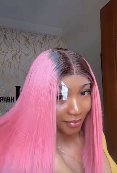 Pink Straight Lace Front Wig