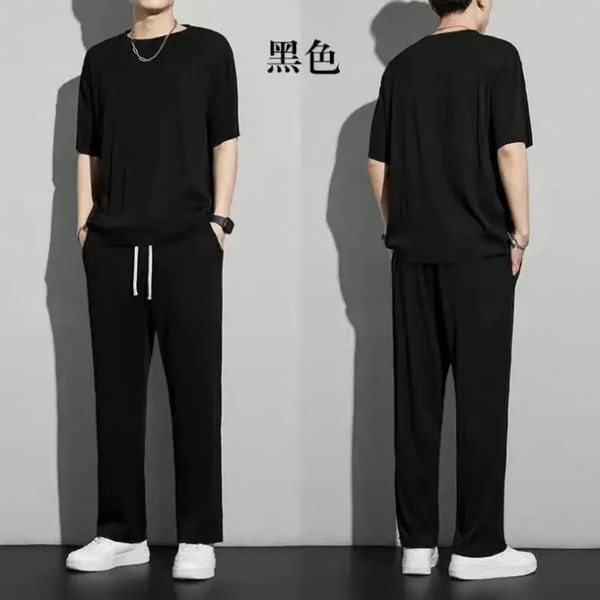 Ensemble homme noir T-shirt et pantalon