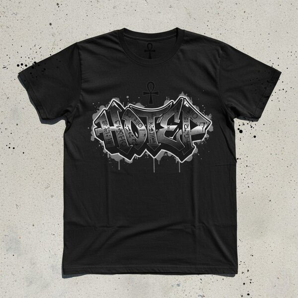 T-shirt homme noir avec motif graffiti