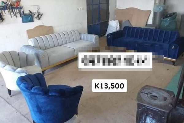 white and blue furniture set