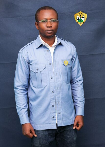 Chemise uniforme homme bleu