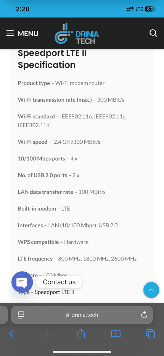 Huawei Speedport LTE2