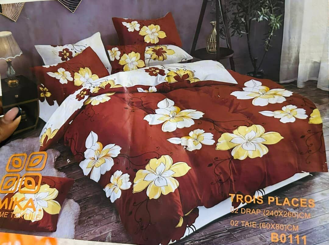 Parure de lit florale en coton