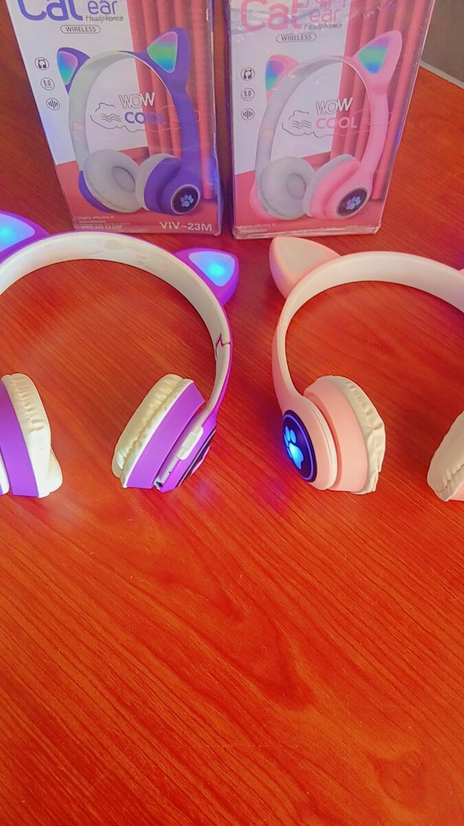 Casque lumineux oreilles de chat