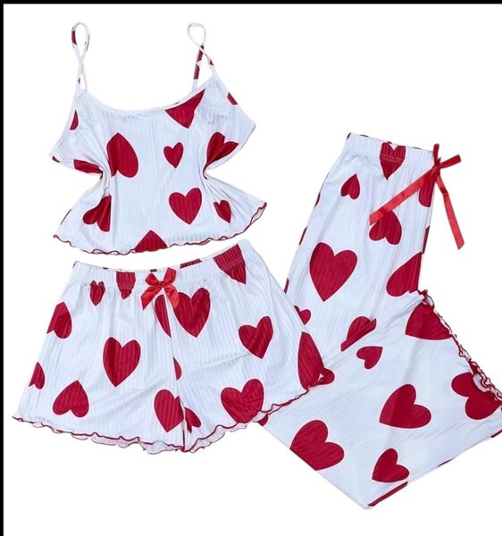 Pyjama à motifs cœur pour femmes