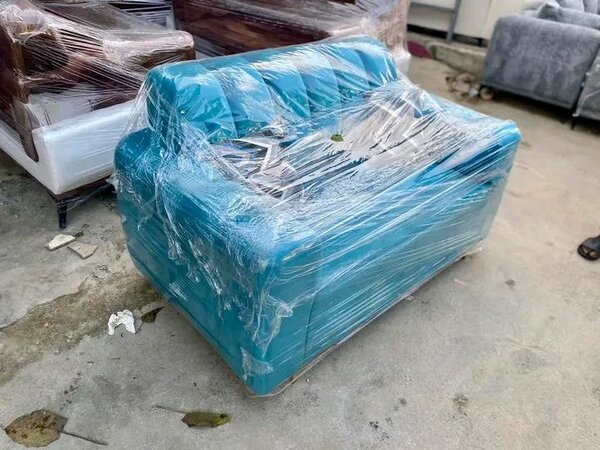 Fauteuil en cuir bleu