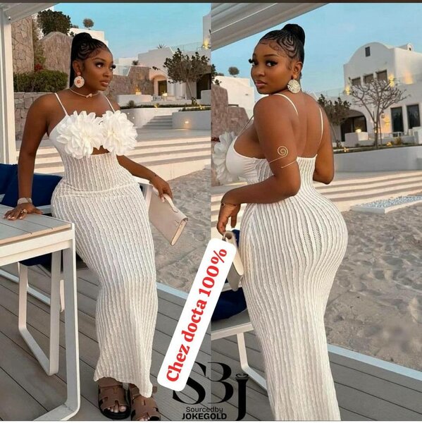 Robe élégante en tricot blanc