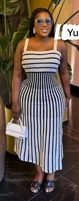 Robe Rayée Élégante Femme