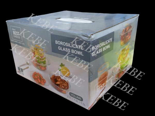 Bol de cuisson en verre lot de 3
