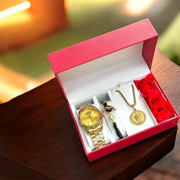 Montre et pendentif en or pour homme