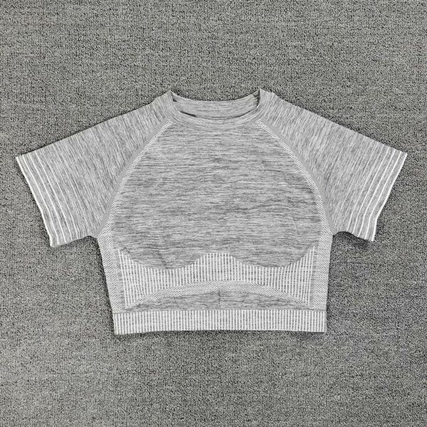 Gray Cropped Knit Sweater for Women