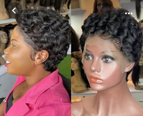 perruque cheveux artificiels boucles courtes