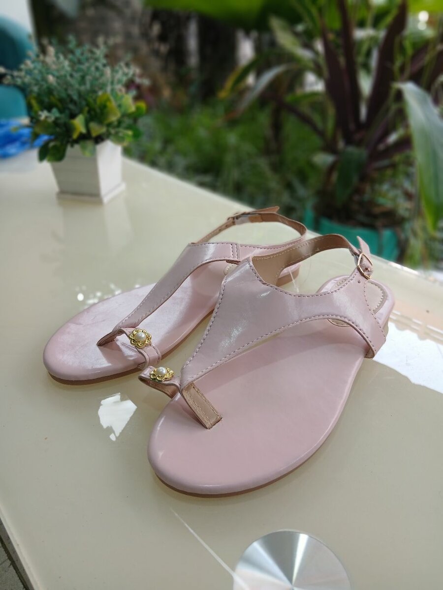 Pink Leather Sandals for Women