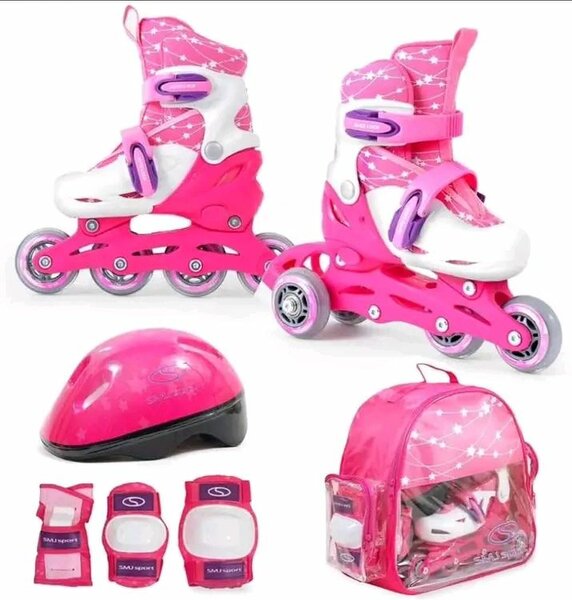 Patins à roulettes enfant avec casque et protections