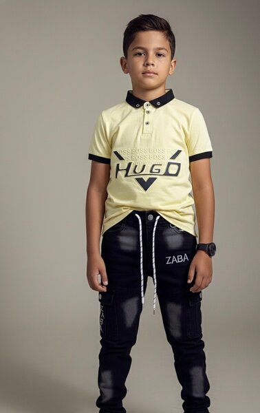 Polo garçon jaune stylé