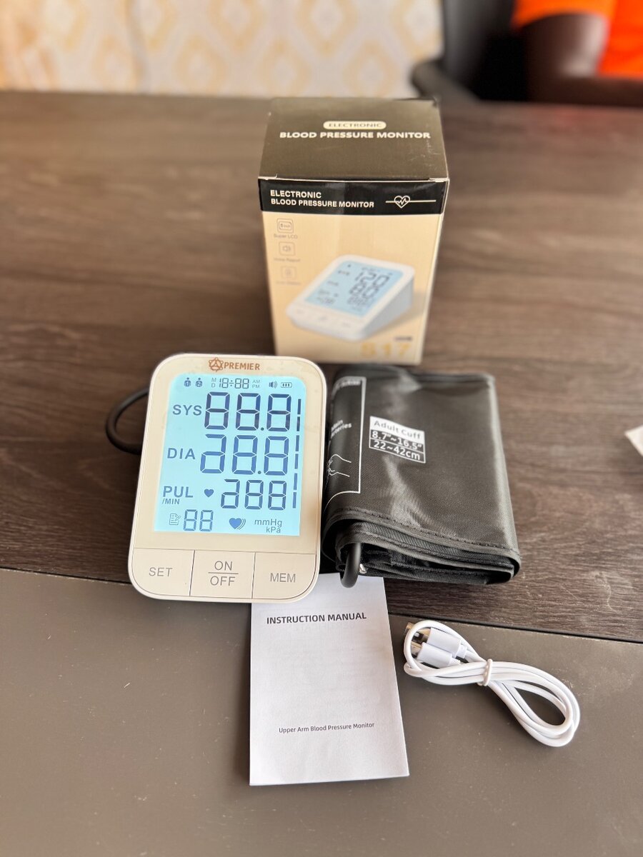 Rechargeable arm blood pressure monitor
