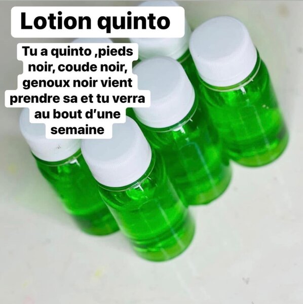 Lotion quinto, coude noir, etc