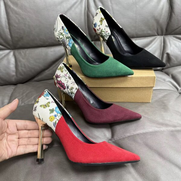 Chaussures à talons hauts pour femmes, fleurs