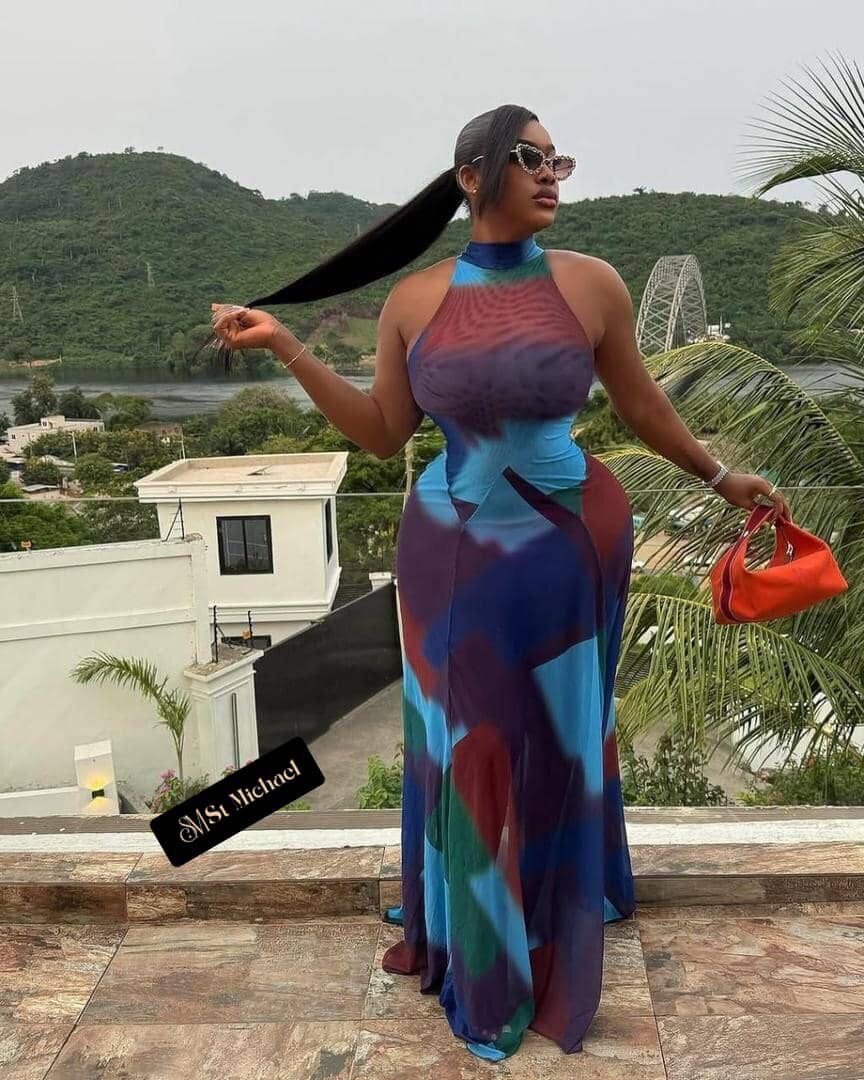 Robe longue élégante multicolore