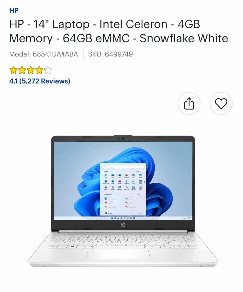 14 inches HP laptop