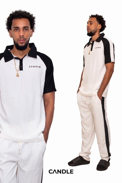 Polo homme bicolore moderne