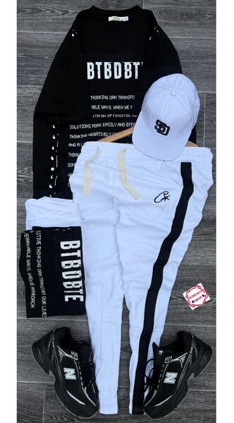 Ensemble sport chic blanc et noir