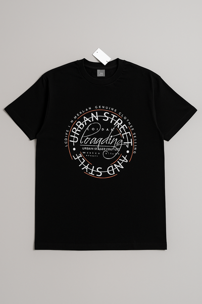 T-shirt noir graphique homme