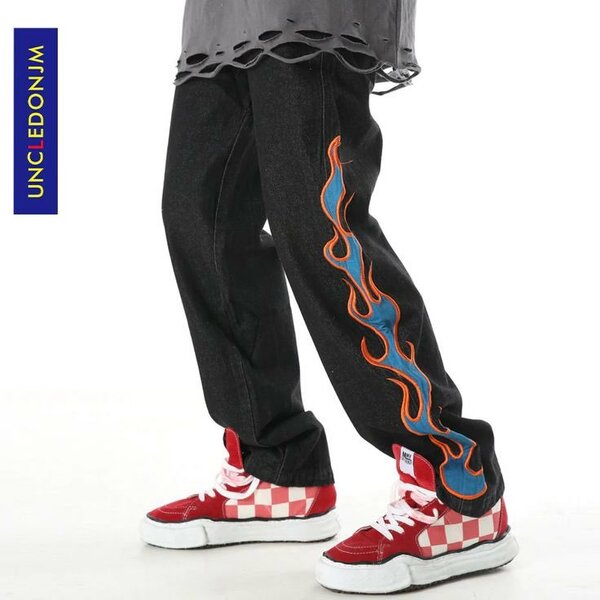 Pantalon unisexe flammes