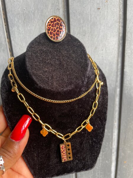 Collier et Bague Léopard