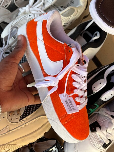Baskets unisex en cuir orange