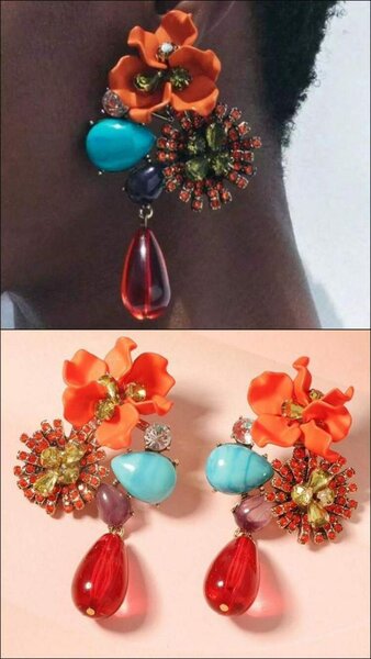 Boucles d'oreilles florales colorées