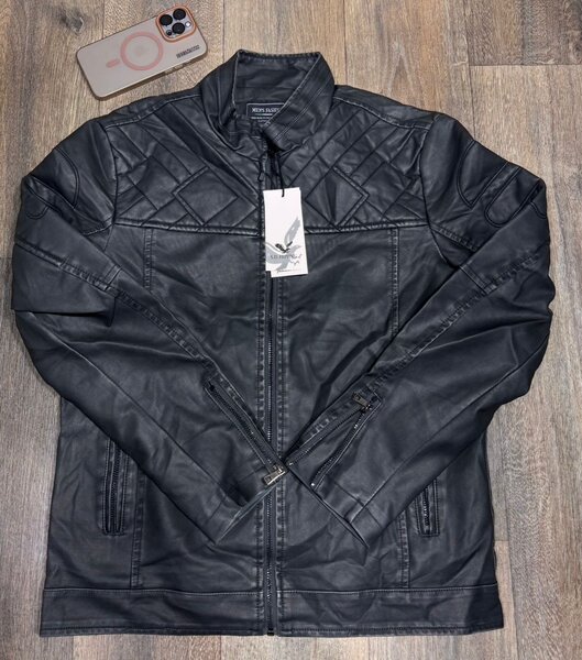 Blouson Homme Cuir Noir Élégant