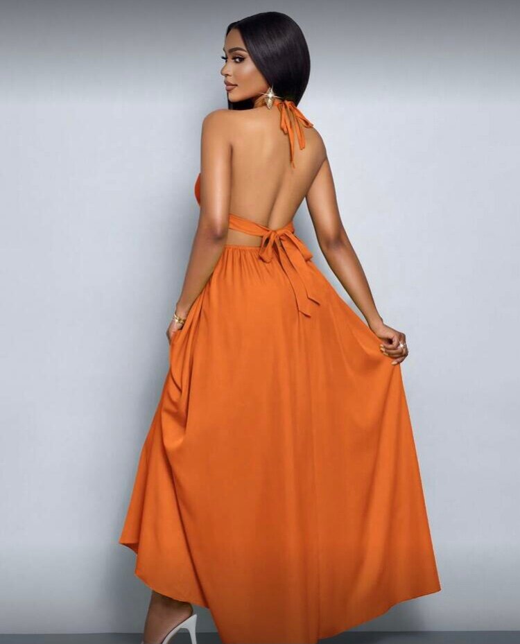 Robe longue dos nu élégante