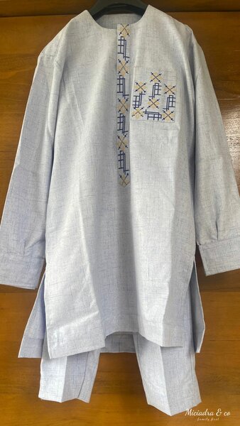 Bleu clair Boubou Sénégalais