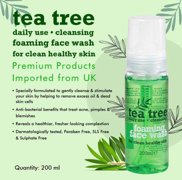 Tea tree facial scrub and wash